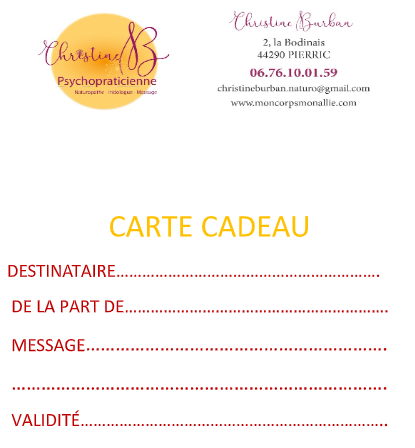 Carte cadeau massage bien-être Pierric